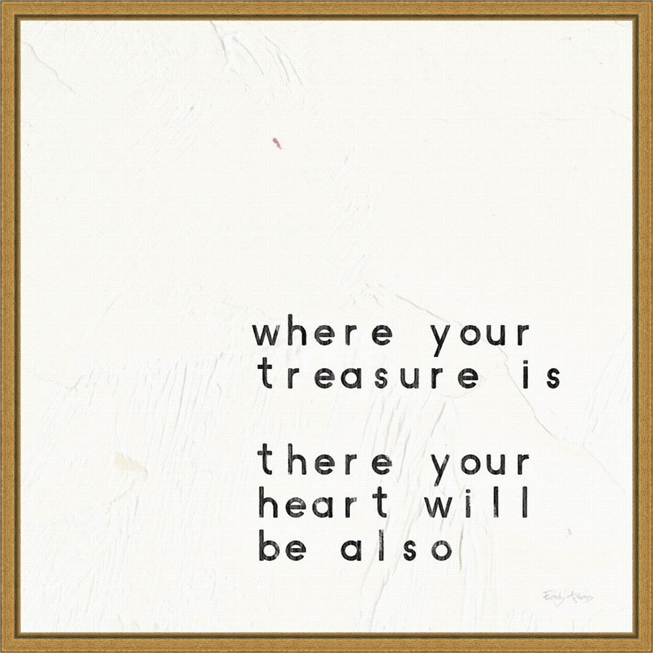 Words of Encouragement V by Emily Adams 16-in. W x 16-in. H. Canvas Wall Art Print Framed in Gold